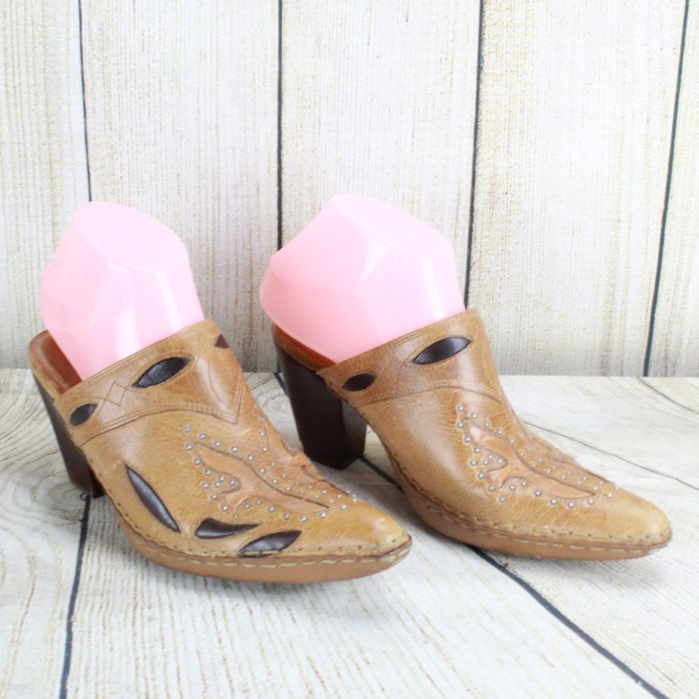 Frye Slip-on Heeled Studded Heels Size 6.5 - Picture 3 of 9